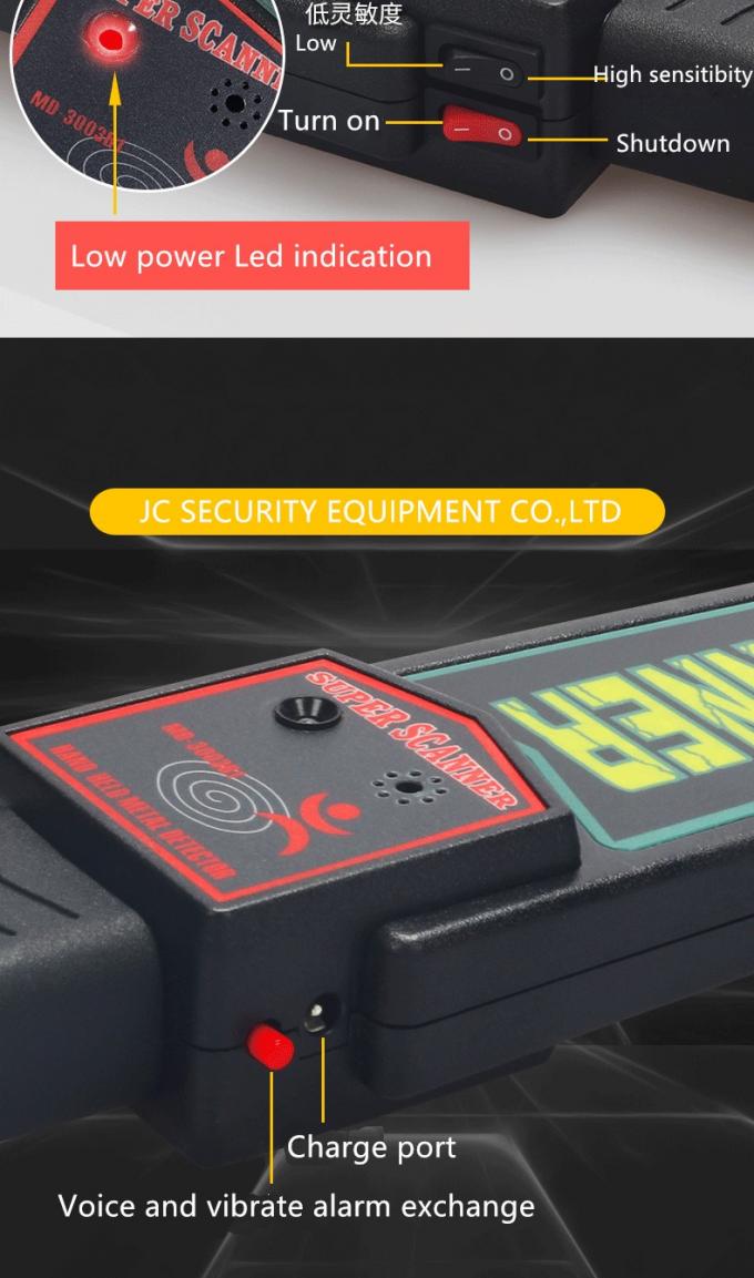 Metal detector tenuto in mano di sicurezza di alta sensibilità $5 fatto in analizzatore di gomma di cena dell'ABS 1